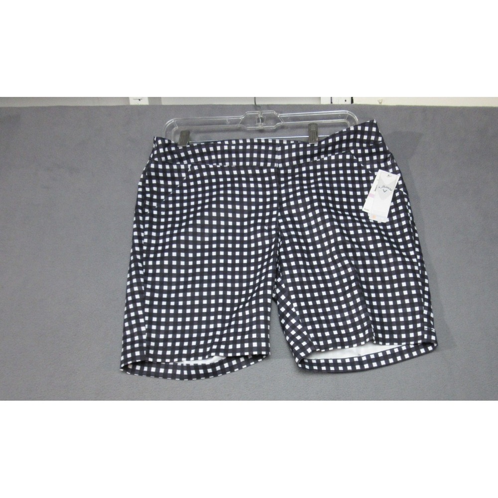 Callaway Shorts Womens 6 Black White Gingham Check Golf Opti Dri Performance
